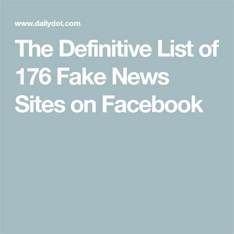 The Definitive List of 176 Fake News Sites on Facebook 